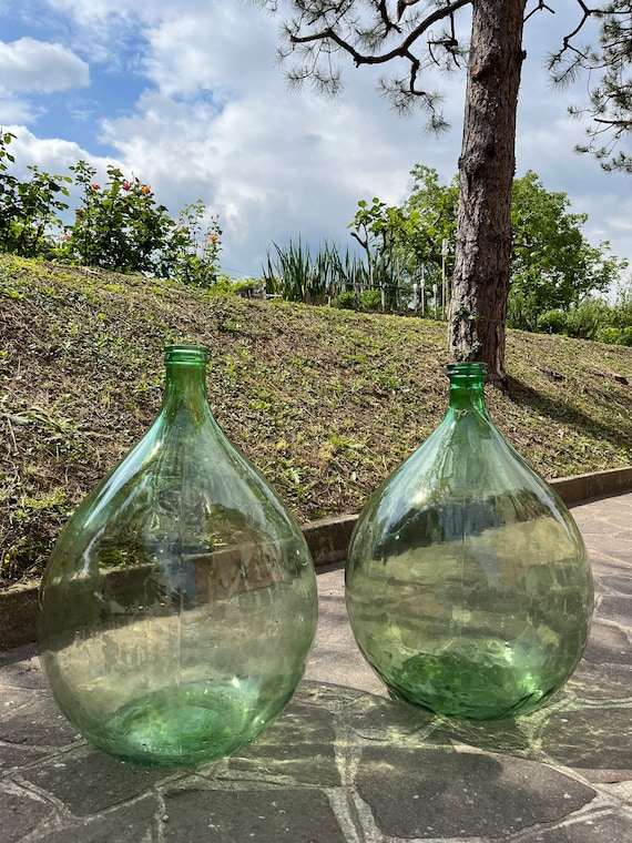 Damigiana 54 litri vaso di vetro damigiane 66cm XXL colore verde vasi di  vetro arredamento da esterno e interno vaso da terra -  Italia