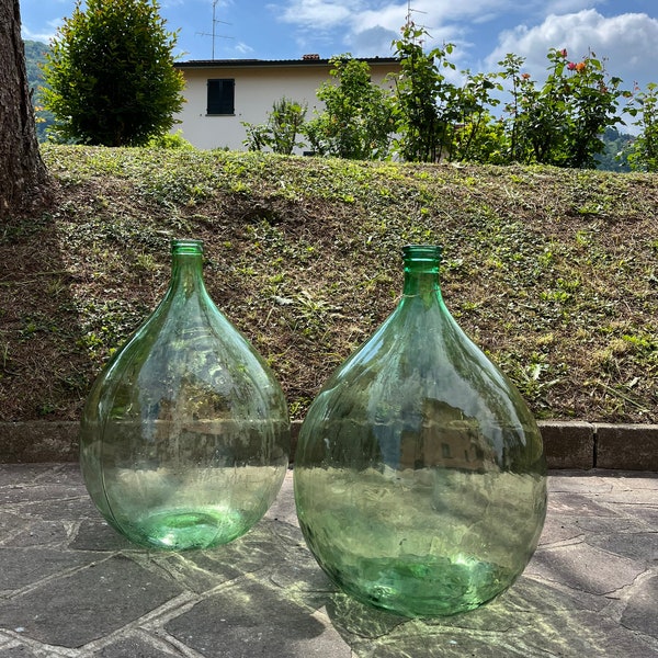 Dame-jeanne 54 litres - vase en verre - dames-jeannes - 66 cm XXL - couleur verte - vases en verre - vase de sol pour aménagement extérieur et intérieur