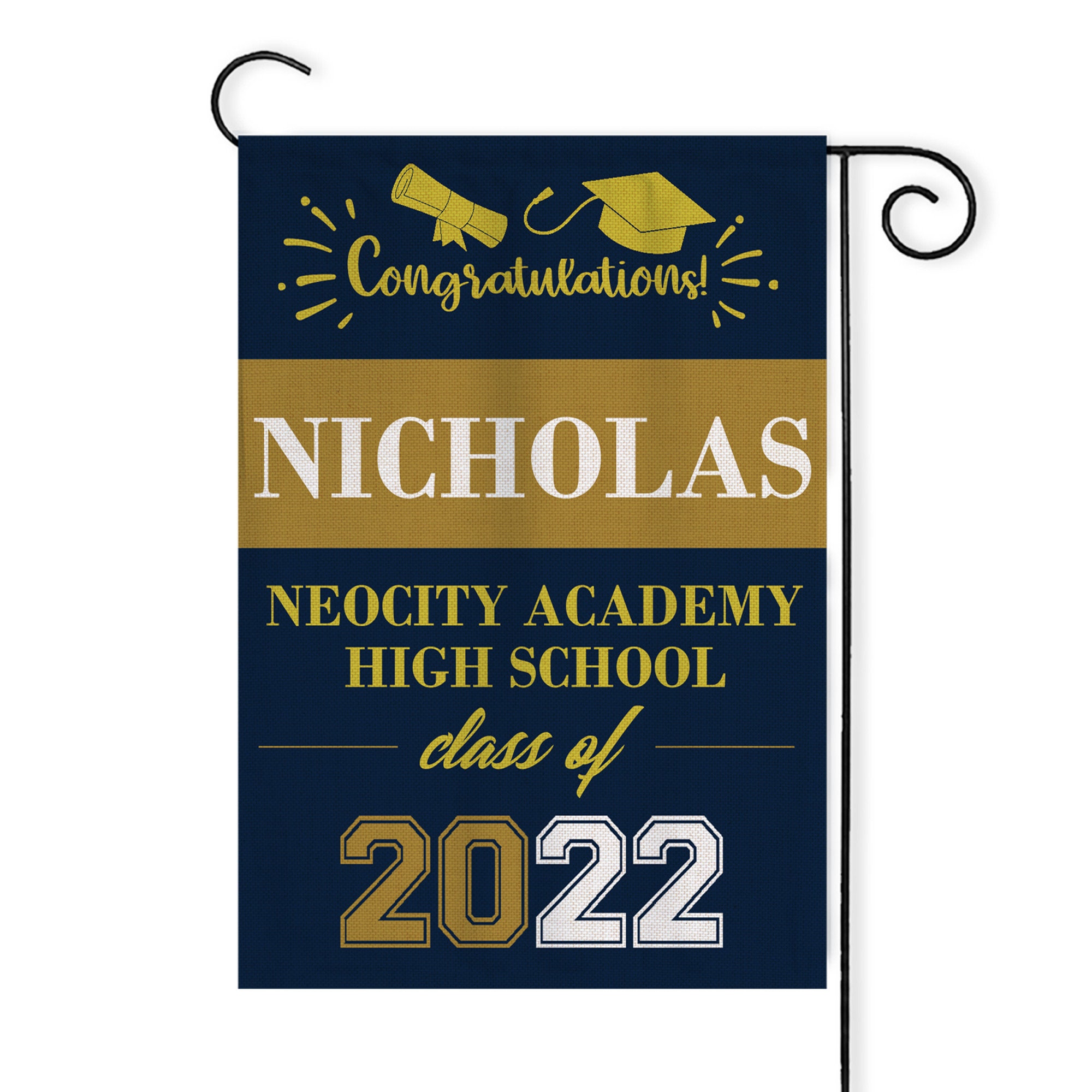 Graduation Senior Flag Class Of 2022 - Personalized Graduate Yard Sign 2022- Graduation Garden Decor