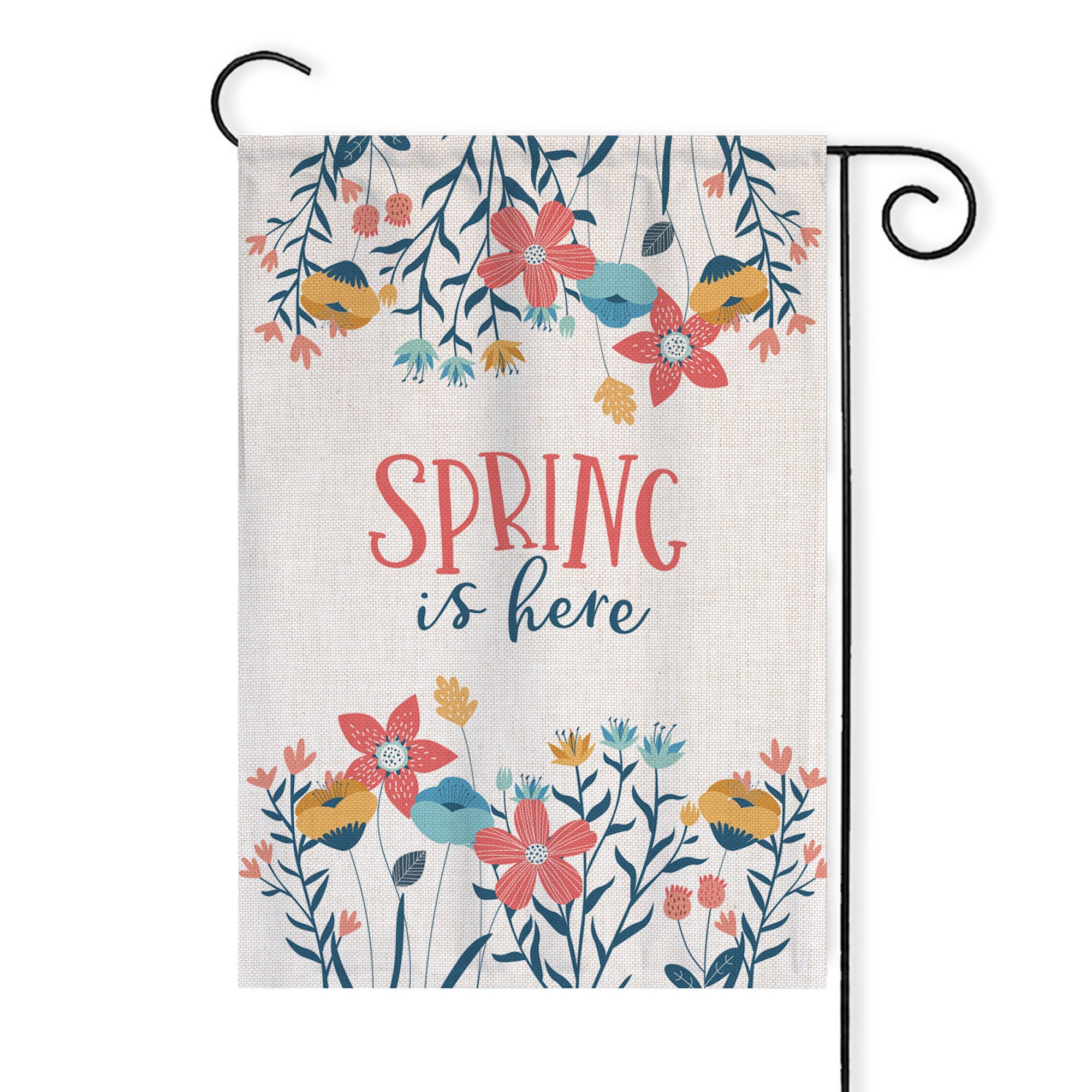 Welcome Spring Garden Flag, Double Sided Burlap, Decor, Welcome Outdoor Holiday Yard Décor