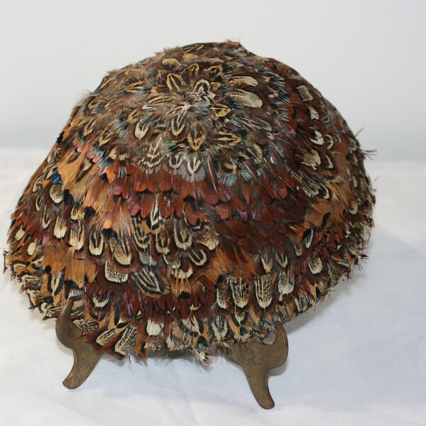 Size 6/7 S/M Vintage Ringneck Pheasant Feather Calot Hat That Lynwood Distinction by Henry Pollak