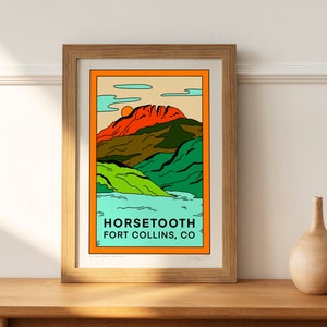 Horsetooth Fort Collins CO Poster Horsetooth Rock Reservoir Colorado Landscape Wall Art Nature Gift for Hiker Colorado Native Decor Home Art