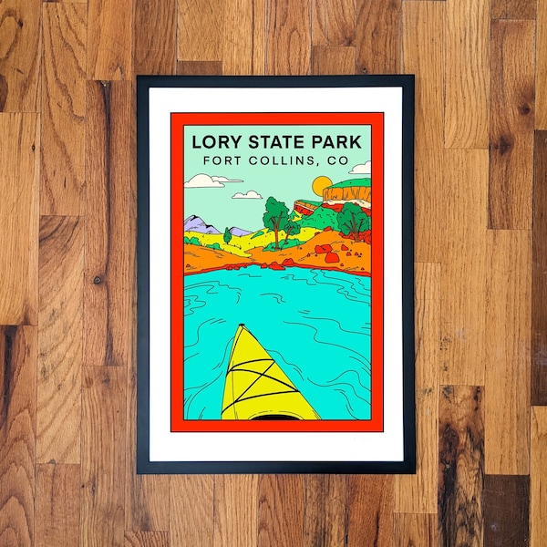 Lory State Park Poster Colorado Horsetooth Reservoir Fort Collins CO Northern Colorado Wall Art Print Landscape Art Gift for Hiker Nature