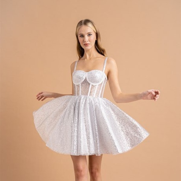 Sparkly White Party Dress Etsy