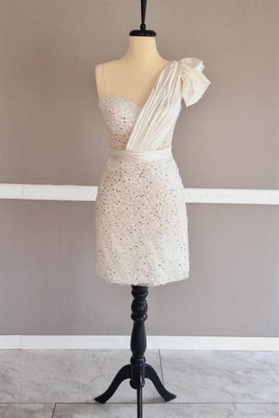 white bridal shower dress for bride