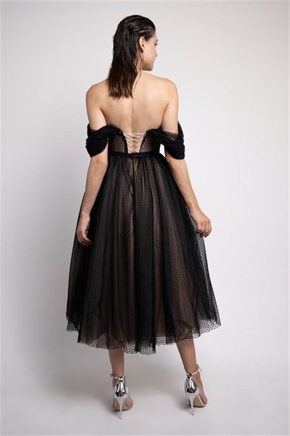 Black Corset Tulle Dress Bustier Dress Fairy Dress Black Prom
