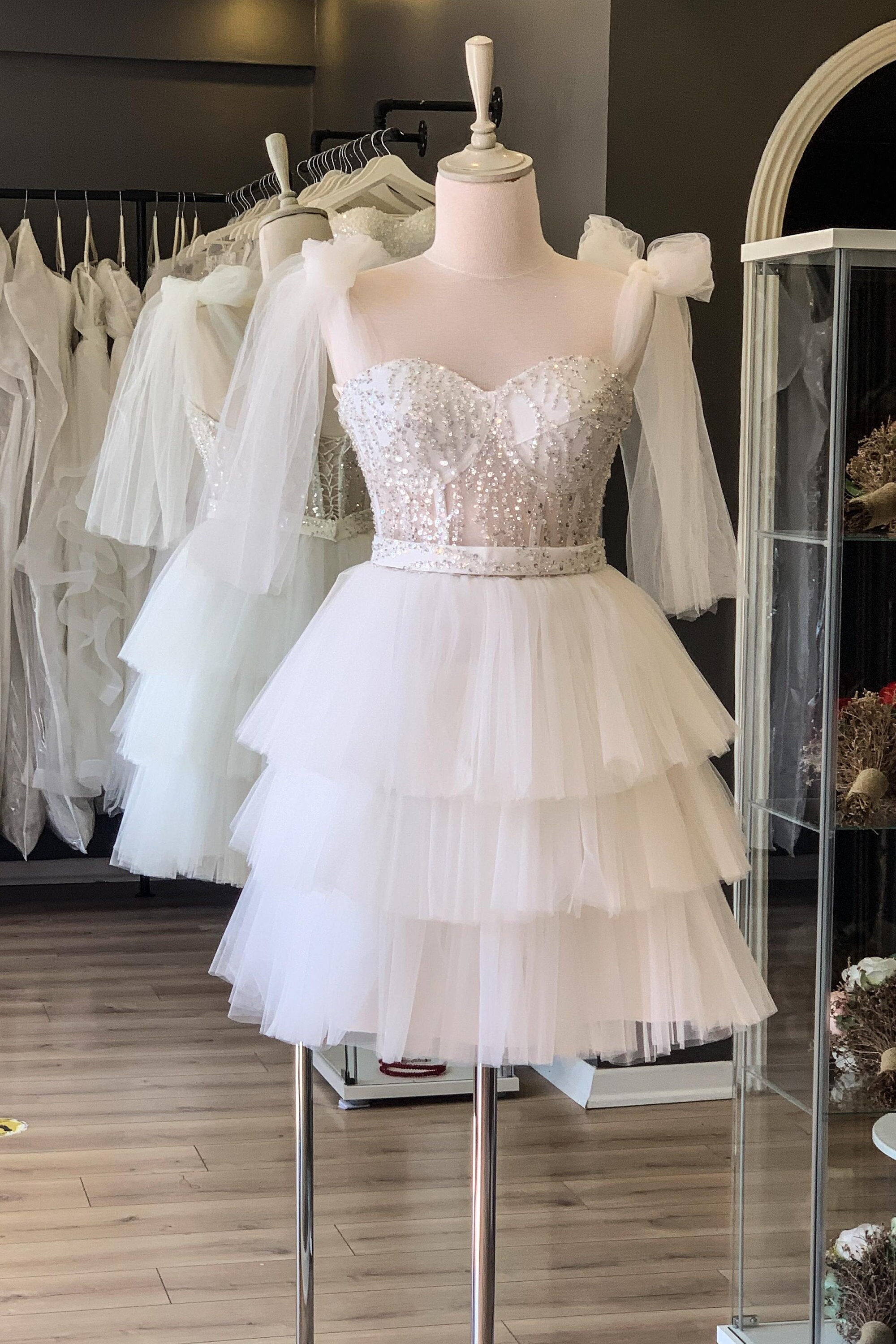 Mini Tulle White Dress Etsy Canada