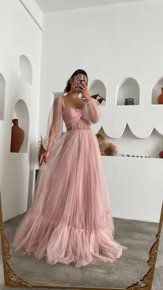 Unique Prom Dress White Tulle Dress Fantasy Fairy Corset Ball Gown Pink  Ball Gown Maxi Princess Tulle Dress Photoshoot Sweet 16 Quinceanera -   Canada