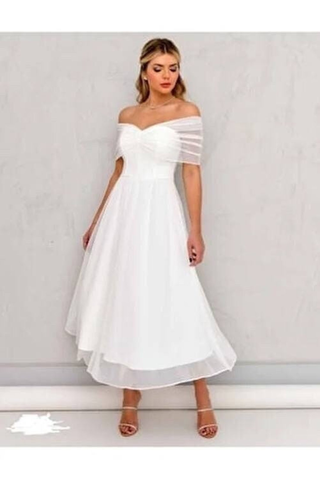 Engagement Dress Civil Wedding Dress Courthouse Wedding Dress White