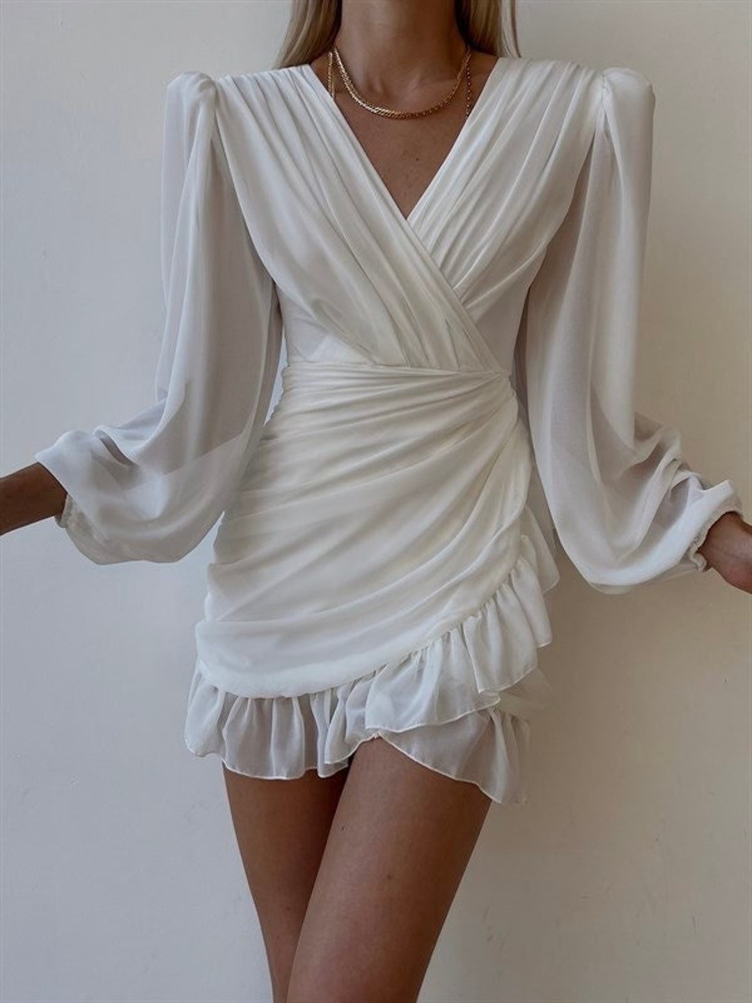Short White Tulle Dress Engagement Photoshoot Dress Elope - Etsy