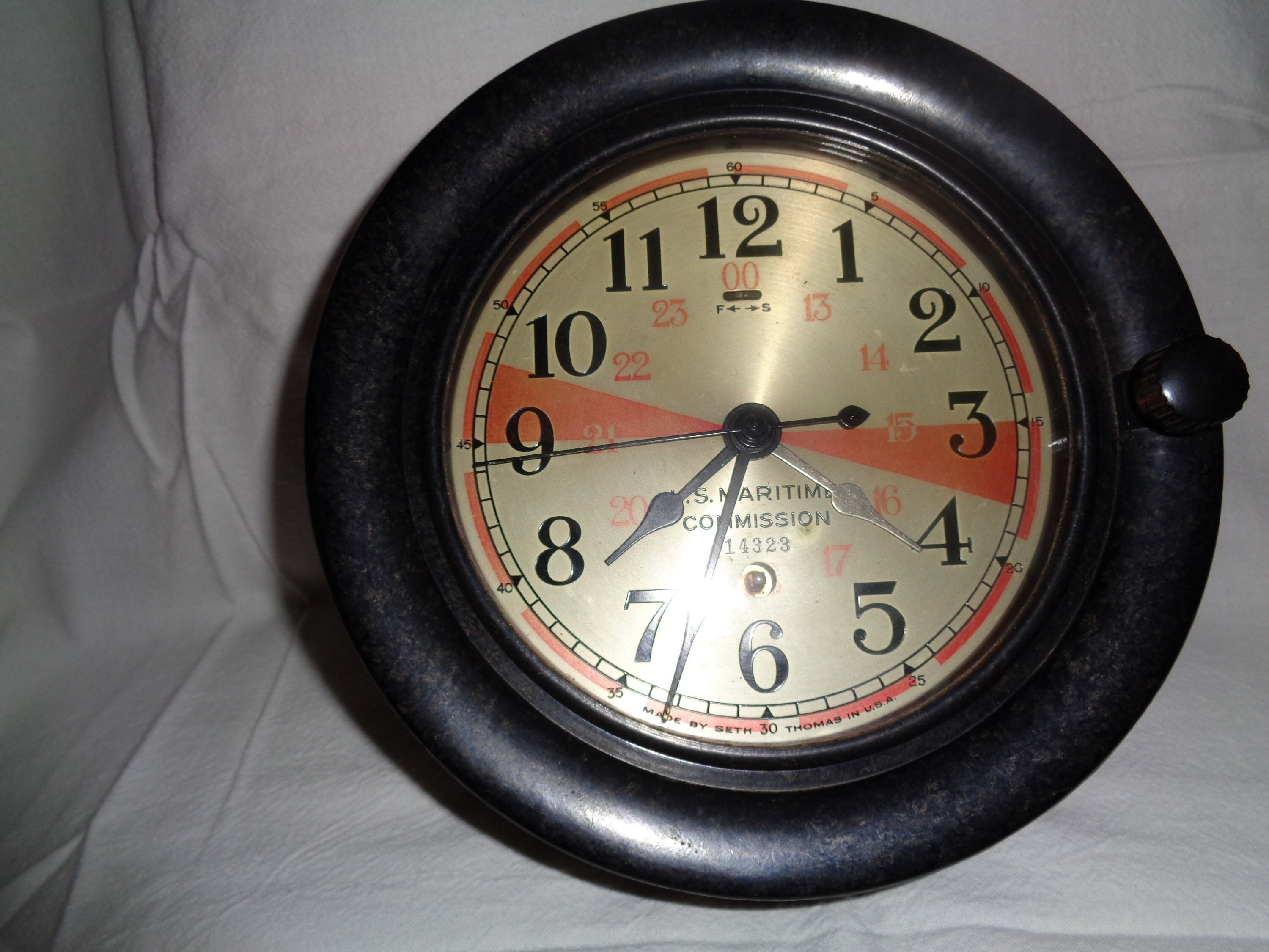 WW11 Seth Thomas U.S. Maritime Ships Radio Room 12/24 Hr Clock Etsy