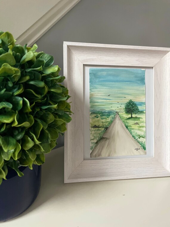 Original Watercolor Painting/ Landscape / Frame is Not Etsy