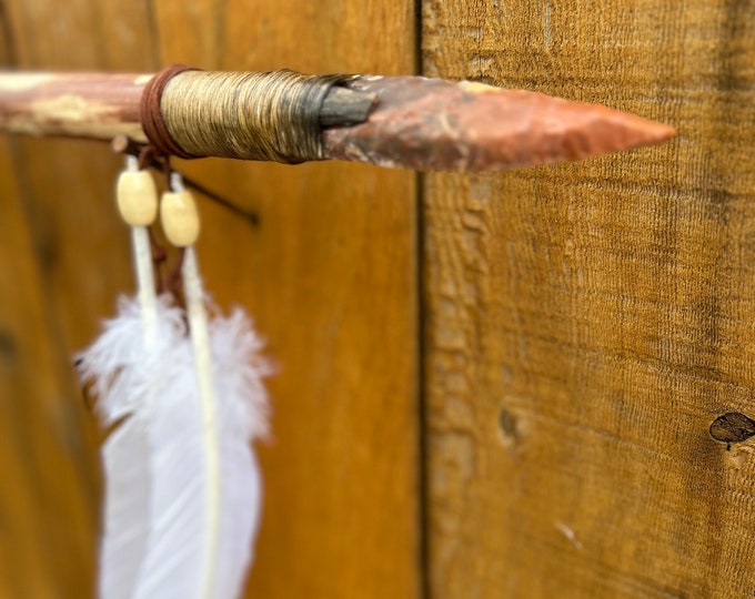 Native American Inspired Hunting Spear Handmade 4 Flint Stone Arrowhead