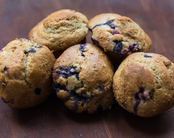 Organic Einkorn Yogurt-Blueberry Muffins
