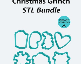 Christmas Grinch Cookie Cutter STL Bundle (Digital Download)