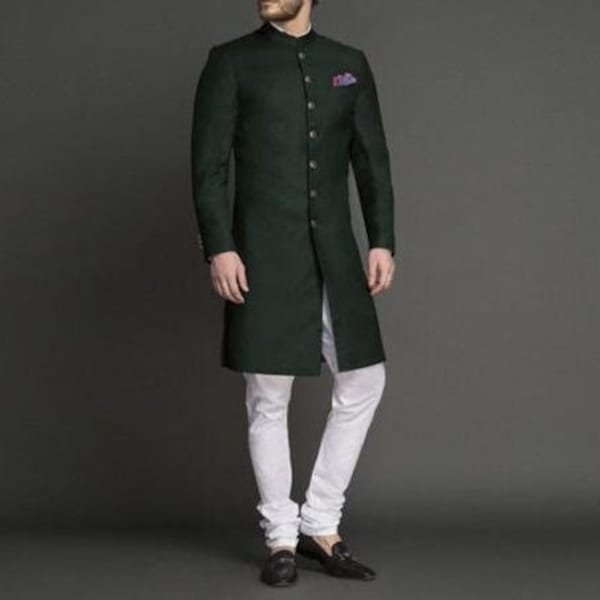 Indian Designer Men’s Jodhpuri Achkan Wedding Wear Indo western Sherwani for Men.