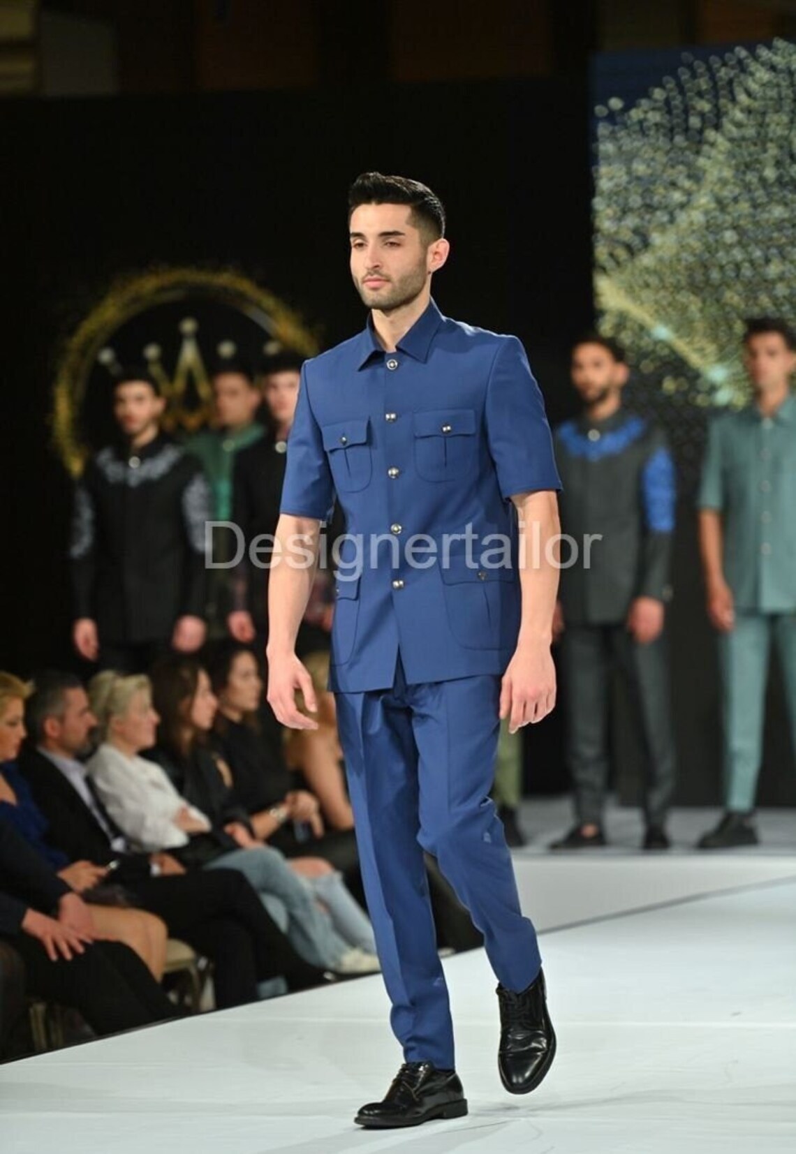 Designertailor Blue Safari Suit for Mens Clothing Traditional Designer Party Wear Special Two