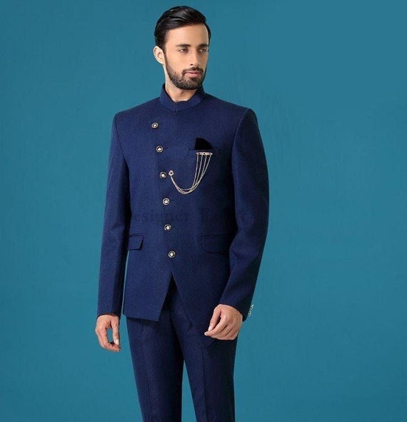 Bollywood Style Polyviscose Nehru Bandhgala Suit For Fashion Designer -  Walmart.com
