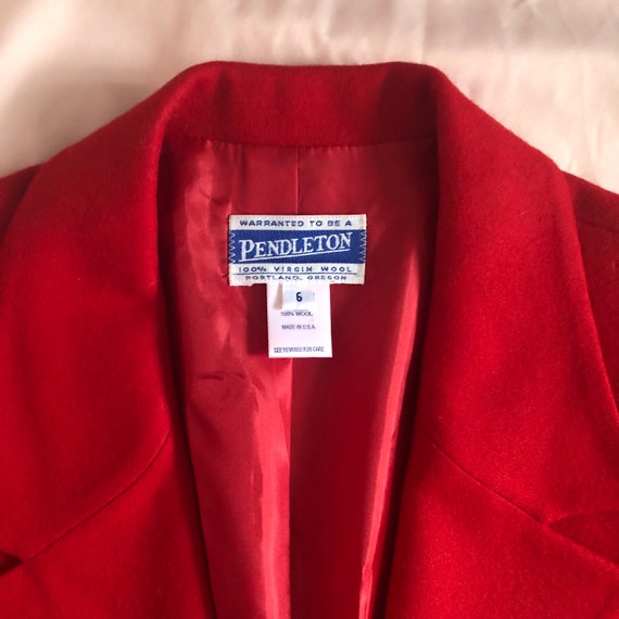 Vintage 1980s/90s, Red Pendleton Blazer, Size 6 - image 7
