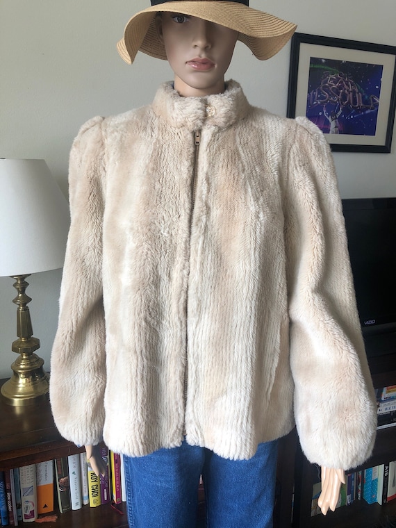 Vintage Coat Faux Fur Puff Sleeves