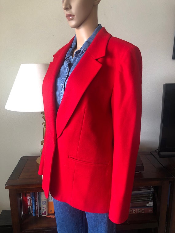 Vintage 1980s/90s, Red Pendleton Blazer, Size 6 - image 2