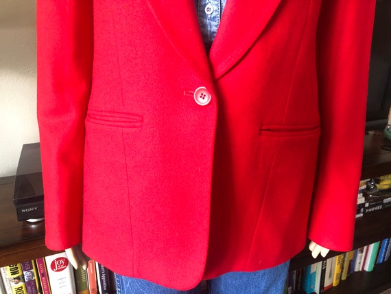 Vintage 1980s/90s, Red Pendleton Blazer, Size 6 - image 5