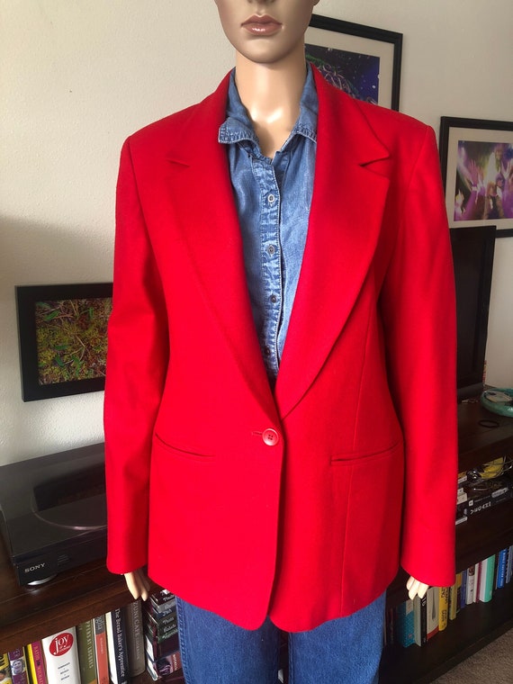 Vintage 1980s/90s, Red Pendleton Blazer, Size 6 - image 1
