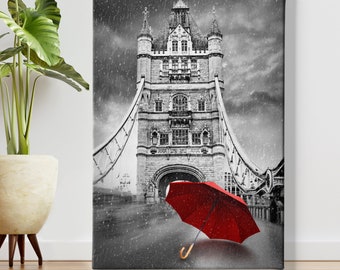 Metal Picture 3D 'Rain Umbrella Pair Storm 'WALL OBJECT HOLDING Cushion 75x100x7,5cm 