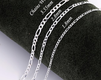 Figaro Halskette Kette für Männer Figaro Kette für Anhänger Silber Kette Halskette - Figaro Kette 925 Sterling Silber Halskette Kette Geschenk für Ihn