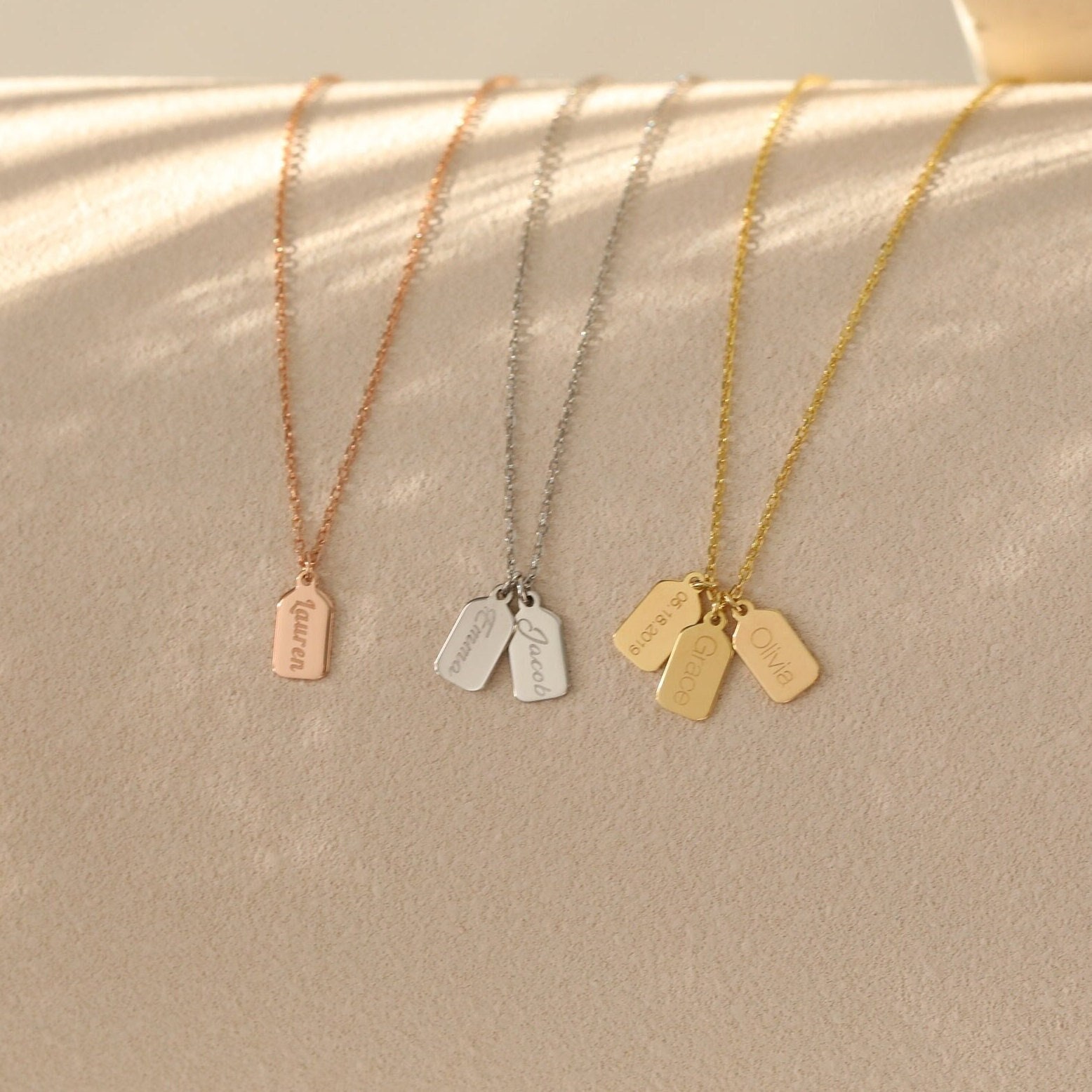 Pavé Dog Tag Necklace