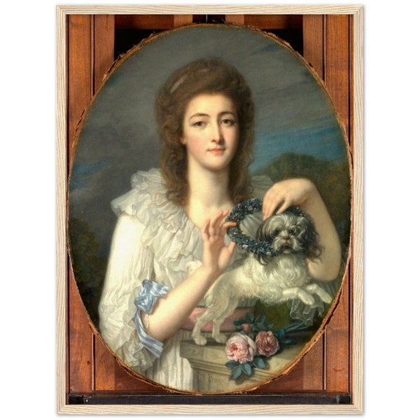 Archival Matte Paper Wood Framed Poster, Wall Art, Antique Artwork Reproduction, 18x24 Inch, Princess Varvara Gagarina by Jean Greuze 1782