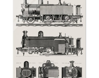 Acrylic Print, Wall Art, Antique Artwork, 12x16 Inch, The Engineer Technical Journal Reproduction, 1869