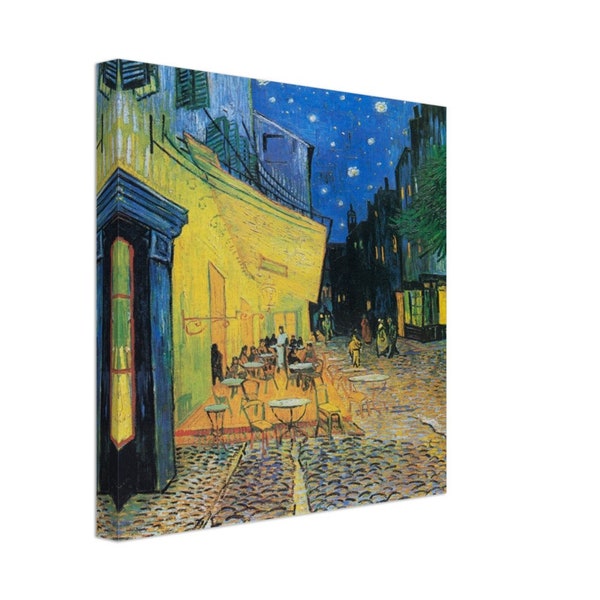 Canvas Print, Wall Art, Antique Artwork Reproduction,12x12 Inch, Cafe Terrace at Night, Vincent van Gogh, 1888