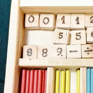 Wooden game - Learn to count MONTESSORI STICKS, Preschool children