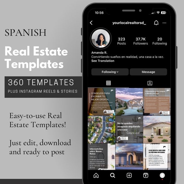 Spanish Real Estate Post Templates Real Estate Canva Template Real Estate Instagram templates Ig Template Real Estate