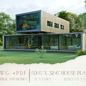 Modern Villa Plan: Concrete & Steel Architectural House Plan (Digital)