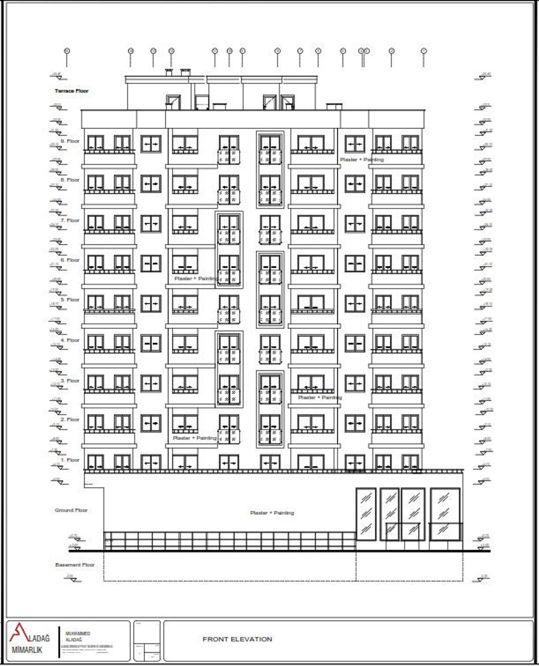 Apartment Blueprint: 10-level Building Plan With Full Dimensions in PDF ...