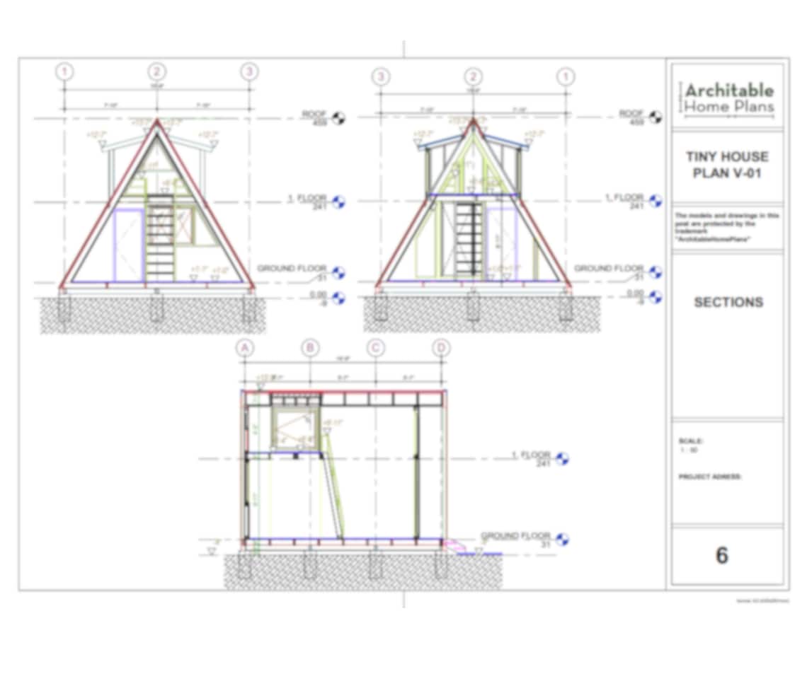Tiny Aframe Cabin Plan 16x17 With Dormers Modern Cabin House Plans, Blueprint, Free Cad Files