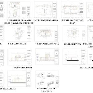 Modern Villa Plan: Concrete & Steel Architectural Blueprint with Floor image 6