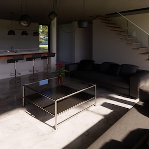 Modern Villa Plan: Concrete & Steel Architectural Blueprint with Floor image 8
