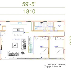 Modern Villa Plan: Concrete & Steel Architectural Blueprint with Floor image 3