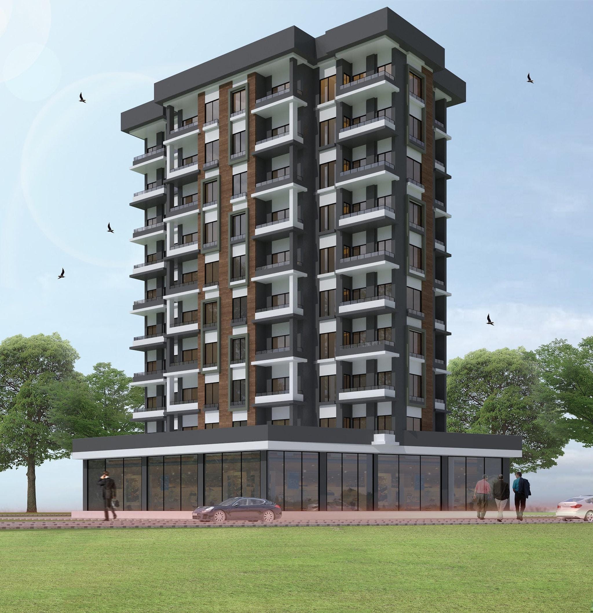 Apartment Blueprint: 10-level Building Plan With Full Dimensions in PDF ...