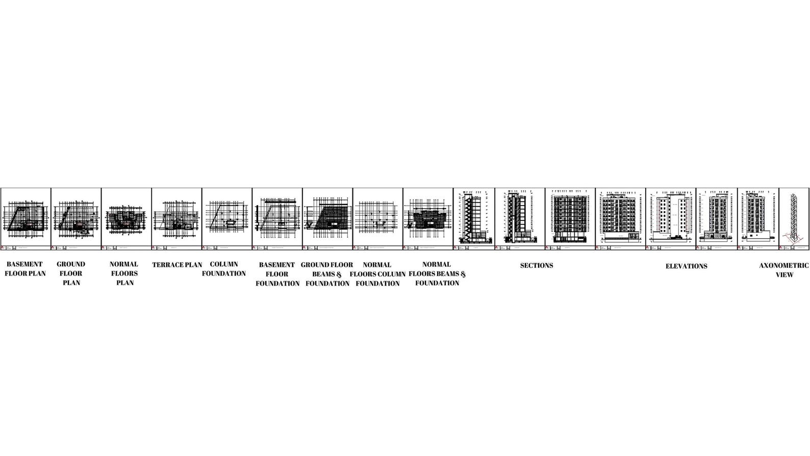 Apartment Blueprint: 10-level Building Plan With Full Dimensions in PDF ...