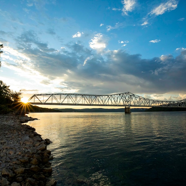 Kimberling City Bridge Landscape Photo Print, Table Rock Lake Branson Missouri Photography, Natural Lake Landscapes Fine Art Wall Decor