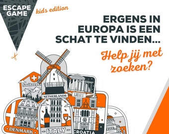 Escapegame voor kids instapspel | Thuis escaperoom kinderen | DIY spel Europa | Escape room kit