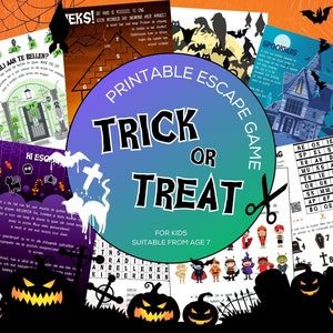 Escape Room game Halloween for kids | DIY escape room printable | Escape Room Kit | Game kit party kit | Party game gift children | ENGLISH