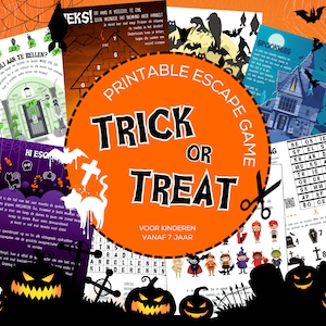 Escape Room game Halloween for kids | DIY escape room printable | Escape Room kit | Kids party | Game kit party game | DUTCH