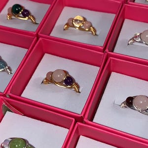 Zodiac Crystal Ring Big 3 Sun Moon Rising handmade silver gold plated bild 5