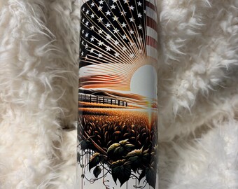 American Flag Deer Hunter Tumbler - 20 oz