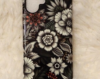 Dark Floral iPhone 16 Plus Case – Gothic Botanical Design